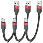 6 inch Short USB C Cable, 0.5ft 3 Pack USB A to USB C Cable Nylon Braided Short Type C Charger Cord Fast Charging for iPhone 16 15 Samsung Galaxy S24 S23 S22 Note 20 10 A50 A20 Moto G LG