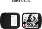 2 Pack Luggage Handle Wrap with Travel Tags - Non-Slip Protective Cover Soft Handle Grips Covers for Suitcase(Funny Skull Stay Positive)