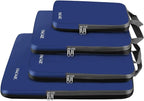 BAGAIL 4 Set/6 Set/8 Set Compression Packing Cubes Travel Accessories Expandable Packing Organizers (Cloth Pattern, 4-Navy)