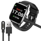 Compatible with Letsfit EW1 Charger, Magnetic USB Charging Cable Replacement Charger Cable Compatible with Letsfit EW1 / ID207 Smartwatch /TOZO S2 / AOKESI 1.69'' Smart Watch (2 pack-Black+Black)