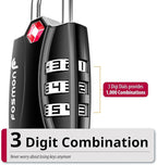 Fosmon TSA Approved Locks for Luggage. Suitcase Locks with Open Alert Indicator, 3 Digit Combination Padlock with Alloy Body for Travel, Backpack Zipper Anti Theft, Locker, Gym, Gun Case, Tent