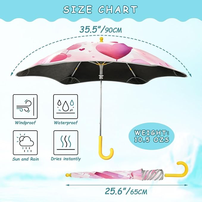 ALAZA Kids Umbrella Stick Umbrellas Cute Umbrella for Boys Girls Toddler UV/Sun Rain Windproof