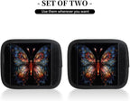 Abstract Butterfly Colorful 2 Pack Luggage Handle Wrap Set of Neoprene Luggage Tags for Suitcases Bag Strap Wrap Cover Travel Airplane Accessories Covers Markers Sleeve Grips Identifiers Cruise