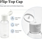TRENDBOX 6 Pack Plastic Empty Bottles with Flip Cap for Shampoo, Lotions, Liquid Body Soap, Cream (1 oz / 30 ml)