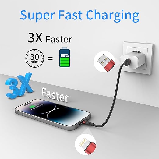 Bkduice 6 inch Short Lightning Cable Bulk 10Pack, [MFi Certified] Multipack 0.5ft iPhone Charge Cable, Short USB to Lightning Cord for Charging Stations, iPhone 14 13 12 11 Pro Max 8 7 6 iPod iPad