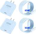Phone 17 16 Pro Max Charger Fast Charging, 45W USB C Phone 17 16 Super Fast Charger Block with 10ft Long Type C Charging Cable Cord for i.Phone 17 Pro Max/17 Pro/17 Air/17/16/16Pro/16 ProMax-Blue