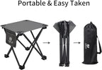 Opliy Camping Stool 2 Pack,13.5 Inch Portable Folding Stool for Outdoor Gardening and Beach Hiking Fishing,Foot Stool with Carry Bag (Gray)