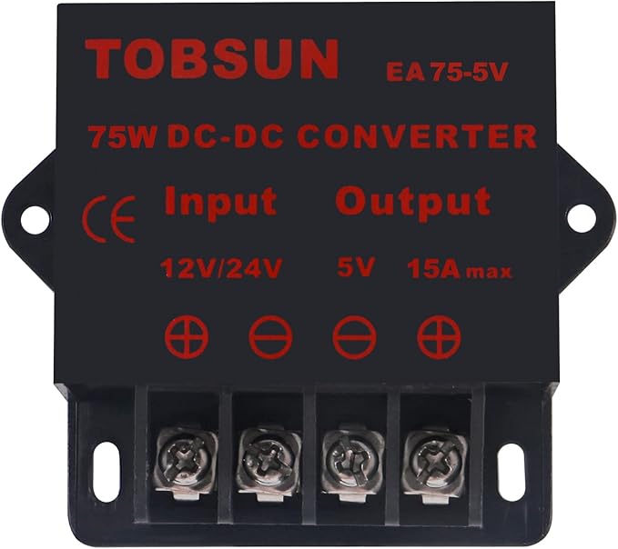 2 Pack DC Converter - Step Down Regulator 12V/24V to 5V 15A 75W Regulated Power Supply
