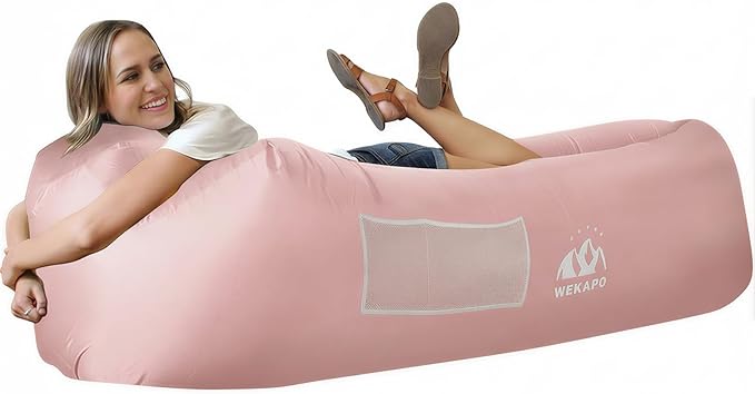 WEKAPO Inflatable Couch Air Lounger Chair - Camping & Beach Accessories, Portable Blow up Sofa for Hiking, Lawn, Indoor/Outdoor Movies & Music Festivals. Lightweight and Easy to Set Up Air Hammock
