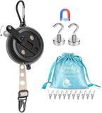 Caudblor Magnetic Clothesline for Cruise Ship Cabin Essentials, 13ft Retractable Travel Clothes Line with Clips Windproof Holes，Portable Laundry Drying Lines for Must Haves 2026 Hotel, RV, Indoor