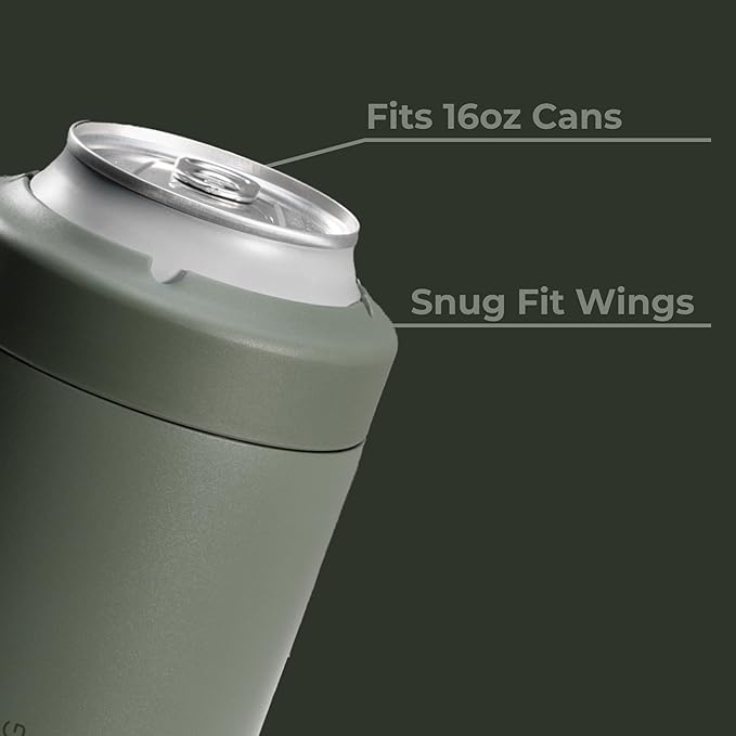 HydroJug Standard Can Cooler - 2-in-1 Insulated Can Cooler Cup - Stainless Steel Can Holder with Non-Slip Rubber Base - Screw-Top Lid - Dishwasher Safe - 16oz, Courtyard