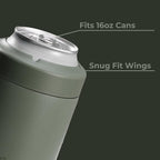 HydroJug Standard Can Cooler - 2-in-1 Insulated Can Cooler Cup - Stainless Steel Can Holder with Non-Slip Rubber Base - Screw-Top Lid - Dishwasher Safe - 16oz, Courtyard