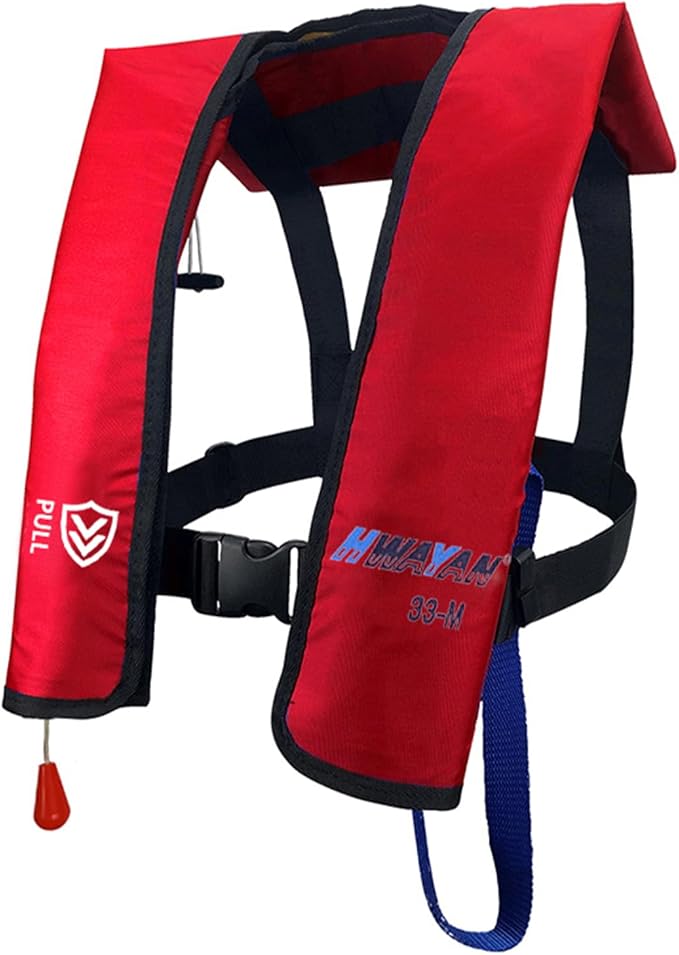 Manual Inflatable Life Jacket| Inflatable PFD Vest Adult| Life Vest for Adults| Outdoor Water Sports| Supports up to 330 lbs|33g of Carbon Dioxide Cylinder