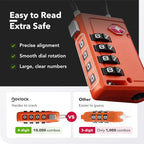 Luggage Locks TSA Approved with Inspection Indicator and Resettable 4-Digit, Easy-to-Read Combination, TSA Locks for Luggage, Suitcases, Backpacks & Travel Bags, Orange, 10-Pack