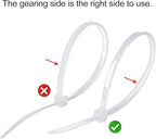 200pcs 3/4" Back-Glue Self Adhesive White Strong Cable Zip Tie Mounts with 8" Ties, Screws, Outdoor Sticky Wire Fasteners Cable Clips Management Anchors Organizer Holders Squares