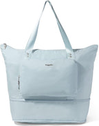 Baggallini Carryall Expandable Lightweight Travel Tote 22" Packable Folding Compact Nylon Washable Weekender w/Luggage Sleeve