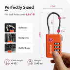 Luggage Locks TSA Approved with Inspection Indicator and Resettable 4-Digit, Easy-to-Read Combination, TSA Locks for Luggage, Suitcases, Backpacks & Travel Bags, Orange, 10-Pack