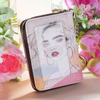 FurArt Zipper Wallet Women, RFID Blocking Credit Card Wallet, Business Card Holder, Compact Size KeyChain Wallet