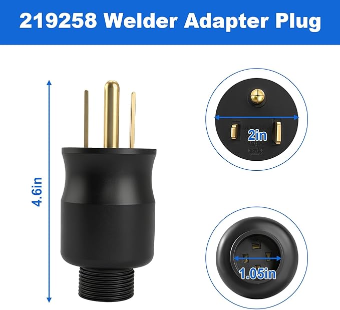 219258 Multi-Voltage Power Adapter Plug Compatible with Millermatic 211 & Hobart Handler 210MVP MIG Welder, 230 Volt MVP Electric Adaptor Match with Welding Power Cable 6-50P, 4-Pin 3 Prong Plug