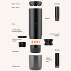 Electric Coffee Machine Capsule and Powder 2 in 1 Coffee Maker with 20 Bar Pressure 7800mAh Battery Rechargeable