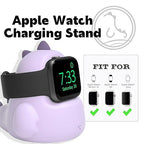 ELETIUO Charger Stand Compatible with Apple Watch Series Ultra2/Ultra/10/9/8/SE2/7/6/SE/5/4/3/2/1 (49/46/45/44/42/41/40/38mm),Dinosaur iWatch Charging Dock,Supports Nightstand Mode,Purple
