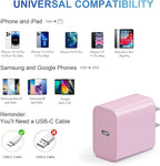 iPhone Charger Fast Charging USB C Charger Block Type C Charging iPad Chargers with 6FT C Chargers Cord Compatible with iPhone14/14 Pro Max/13/13Pro/12/12 Pro/11,iPad(Pink