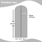 Dress Bags for Gowns Long, 60'' Garment Bags for Hanging Clothes, Suit Bag Cover for Storage and Travel (Grey)