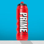 PRIME 32 oz Red Squeeze Sports Water Bottle, BPA Free, Dishwasher Safe, Easy-Grip Ergonomic Leakproof Design, Fast Hydration for Gym, Cycling, Running