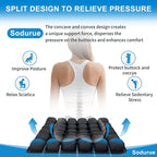 Sodurue Travel Cushion Airplane Seat,Airplane Seat Cushion for Long Flights,Press Type Air Inflatable Wheelchair Seat Cushion,49 Airbags,for Car,Office,Stadium,Ergonomic Comfort Support,Heavy Duty
