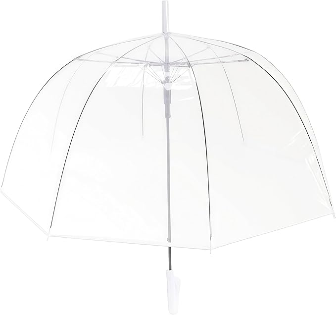 Clear Bubble Umbrella - Automatic Opening Clear Dome Umbrella with the Stylish J-Shaped Handle for Men and Women, Wedding, Outings and Large Group Gatherings, Graduations, Proms, or Daily City Walks