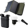 ELECOM NESTOUT 15000mAh Outdoor Power Bank + 2-Panel Solar Panel Charger + LAMP-1 LED 300 Lumen Soft Lantern - Black