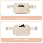 Fanny Packs for Women Men,Belt Bag,Water-resistant Crossbody Bag with 4 Zipper Pockets,Fashion Waist Packs with Adjustable Strap for Workout/Running/Yoga/Shopping/Hiking,Beige