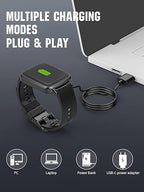 Smart Watch Universal Charger Magnetic,da fit Smartwatch Accessories 2 Pin 7.62mm Pin-Pitch Magnetic Replacement Charger Cable Compatible for All 2-Pin 7.5mm - 8mm-Pin-Pitch Smart watch & Wearables