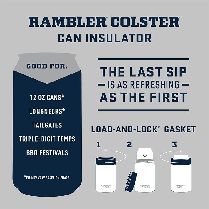 YETI Rambler 12 oz. Colster Can Insulator for Standard Size Cans, Red/Navy/Badge