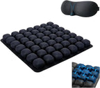 Inflatable Airplane Seat Cushion, Press to Inflate No Pump Required, Portable Travel Seat Pad for Office Chair Car Wheelchair, Coccyx & Tailbone Pain Relief Cushion with 3D Eye Mask (49 Air Cells)