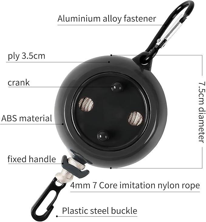 Portable Travel Clothesline Cord, Adjustable 33ft Camping Clothes line, Laundry Drying Rope for Hotel Trip,Camping,Backyard,Outdoor/Indoor, Black