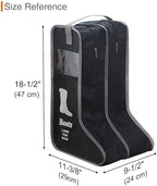 2 Pack Portable Boots Storage Bag, Black Shoe Bags for Storage and Travel Dust Proof Travel Shoe Bags for Packing (Large)