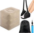 Drydiet 2 Pcs Inflatable Foot Rest Pillow, 2 in 1 Airplane Foot Hammock for Travel, Adjustable 3 Layers Leg Rest Pillow with Pump and Storage Bag Portable for Flights Comfort, Travel Accessories