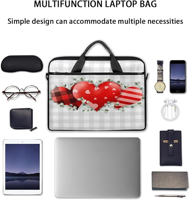 Laptop Shoulder Bag for Women Men, Waterproof Computer Case Messenger Bag Briefcase for Business Office Travel
