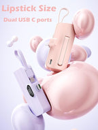 Mini power bank 5500mAh Portable Power Bank,Dual USB-C Ports Cell Phone Power Charger, LCD LED Display Battery Compatible with iPhone17/16/15 plus/15 pro/15 pro Max/Android Phone/Samsung/Moto/LG etc…