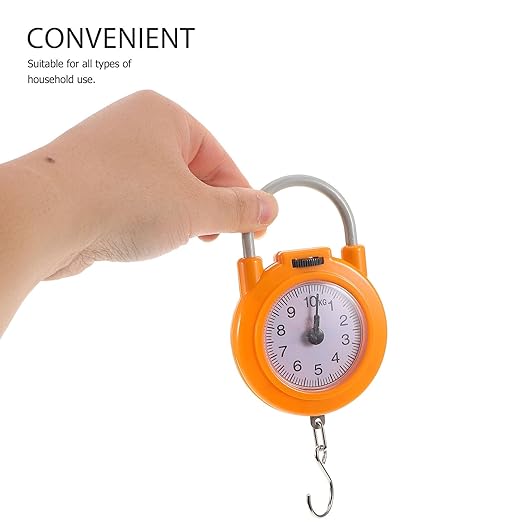 SUPVOX Portable Spring Scale with Hook High Precision Compact Luggage Scale for Travel and Home Use for Suitcases and Bags Yellow