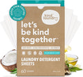 Kind Laundry Detergent Sheets – 60 Loads Ocean Breeze, EWG Verified, No Residue After Wash, Eco Plastic-Free Liquidless Laundry Soap, Non-Toxic Formula, for Sensitive Skin, Travel & Dorm Friendly