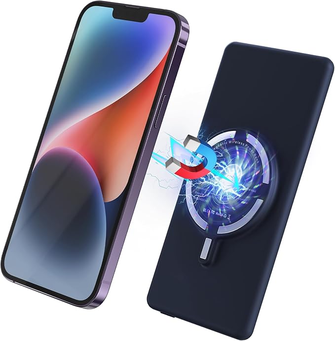 Magnetic Battery Pack for iPhone /17/16/15/14/13/12 Series, 10,000mAh Mag-Safe Battery Pack, Slim Mag-Safe Power Bank Charger, Power Bank Magnetic Charger for iPhone (Subcolor)