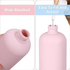 ASEVAT 10oz 3Pcs Plastic Refillable Travel Shampoo and Conditioner Bottles Refillable Travel Bottle with Flip Cap Plastic Refillable Shampoo and Conditioner Bottles