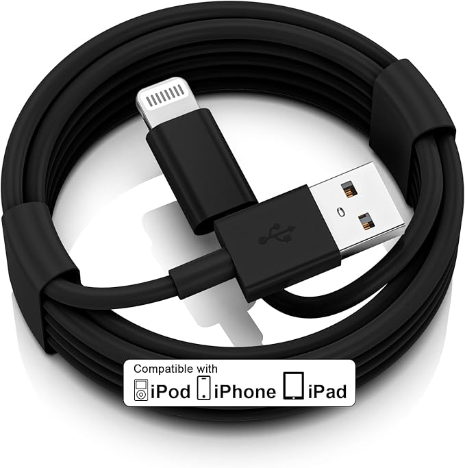 FUPYWP Car iPhone Carplay Cable, Car Charger Cord, USB A to Lightning Cable Fast Charging & Data Transfer for iPhone 14/13/12/11 Pro Max XR XS X 8 7 6 Plus SE Tangle-Free,3ft Black