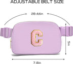 Gitus Initial Belt Bag Fanny Pack Crossbody Bag for Girls Birthday Gifts Age 8-10 Teen Girl Gifts Trend Stuff Personalized Letter Gifts for Daughter Sister (Lavender-C)
