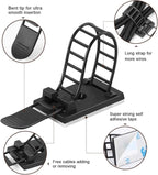 100Pcs Adhesive Cable Management Clips with 50Pcs Zip Ties, Adjustable Nylon Cable Strap Ties Wire Clips Clamps Organizer, Extra Screw & Hole - 3.35 Inch Black