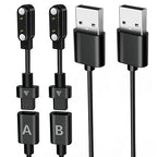 Audiovance 2-Pack AB400 Reversible Smartwatch Charger – Innovative Magnetic Charging Cable, Solves Polarity Mismatch, Universal for All 4.0mm-Pin-Pitch Smart Watches