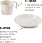 GSI Outdoors Cascadian Table Set I 6-Piece Camping, Backpacking Mess Kit, Plastic BPA Free, Plate, Bowl, Mug, Cup & Cutlery Set
