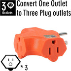 3 Way Plug Adapter - UL Listed - Outdoor Outlet Splitter 3 Prong - Electrical Outlet Extender, Wall Outlet Expander, Outdoor Heavy Duty Triple Plug Outlet Adapter，Cable connectors